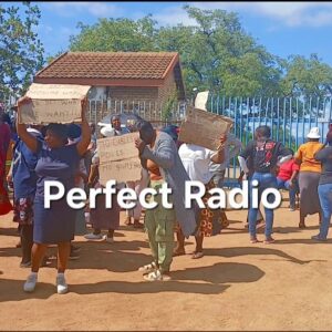 THE MORAPALALA COMMUNITY GATHERED OUTSIDE THE ESKOM MOKWAKWAILA FOLLOWING A COMMUNITY MEETING THAT THEY HELD