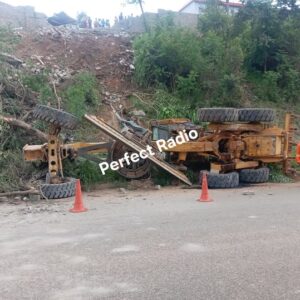 A GRADER LOST CONTROL WHILE ROUNDING A CURVE NEAR MANDELA PARK SHOPPING CENTRE