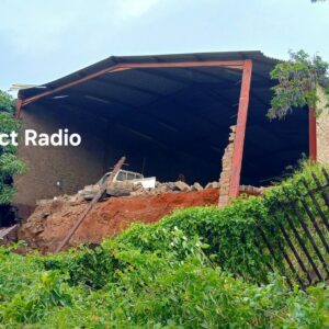 A SCRAP YARD COLLAPSED ONTO PAVING STREET DUE TO A LANDSLIDE AT GA-RAPITSI
