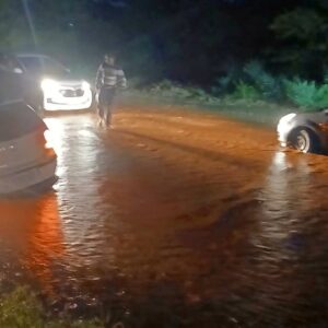 A VOLKSWAGEN POLO WAS SWEPT TOWARDS KHESHOKHOLWE BRIDGE WHILE TRAVELING